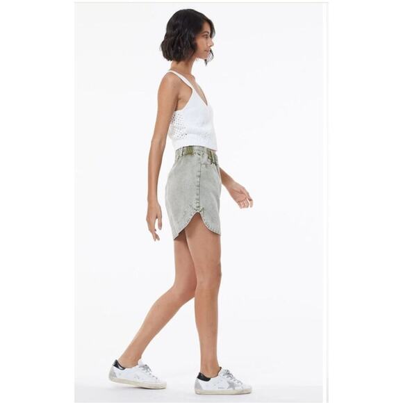 Young, Fabulous,& Broke Fir Green Mineral Dixie Mini Skirt,M - Picture 3 of 9